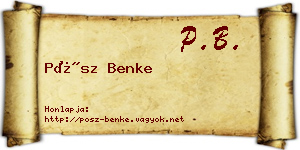 Pósz Benke névjegykártya